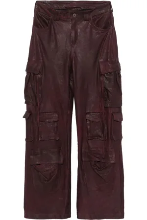 SALVATORE SANTORO Leren cargo broek