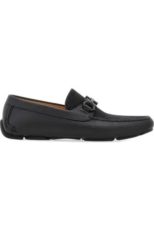 Salvatore Ferragamo Leren gancini loafers met jacquard