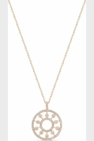 De Beers 18kt roségouden Dewdrop Medallion halsketting met diamant