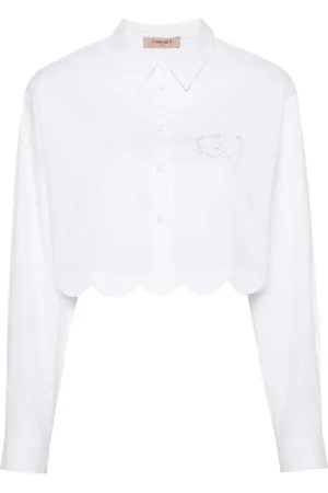 Twin-Set Cropped shirt met geborduurd logo