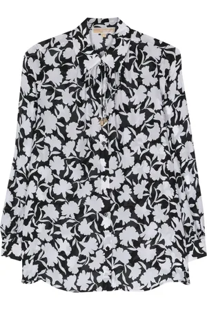 Michael Kors Shadow Floral blouse van crêpe