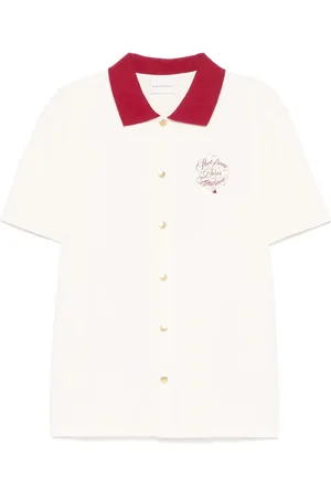 Drôle de Monsieur Piqué overhemd met geborduurd logo