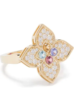 Roberto Coin 18kt geelgouden Venetian Princess ring met stenen