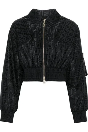 Fendi Gewatteerd cropped jack met FF jacquard
