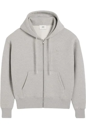 Ami Katoenen hoodie met logo en rits