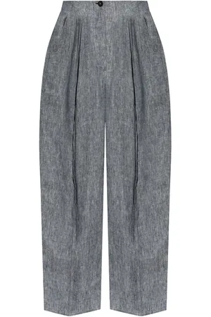 Emporio Armani Chambray broek met geplooid detail