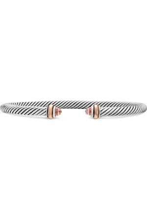 David Yurman 18kt roségouden en sterling zilveren Classic Cable armband (4mm)
