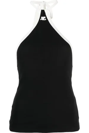 Courrèges Top met geborduurd logo