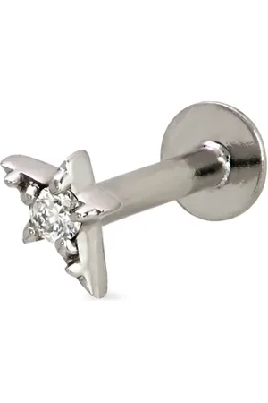 Lark & Berry 14kt witgouden Shooting Star oorbel met diamant