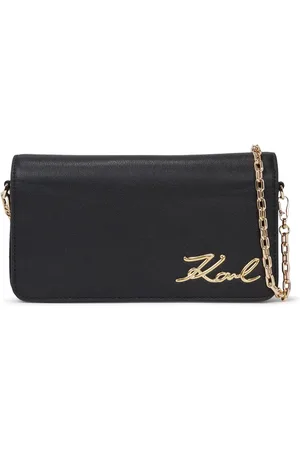Karl Lagerfeld Signature leren schoudertas