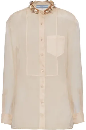 Prada Organza blouse met borduurwerk