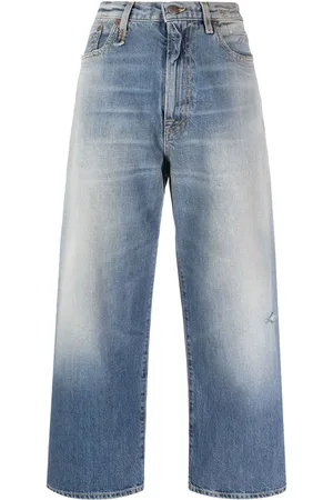 R13 Jeans met gerafelde afwerking