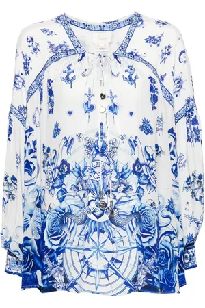 Camilla Blouse met nautische print