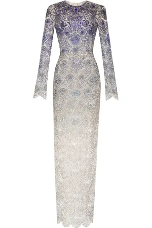Oscar de la Renta Avondjurk met geborduurde kristallen en ombré effect