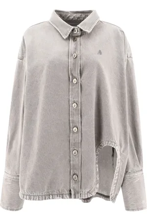 The Attico Blouse met asymmetrische kraag