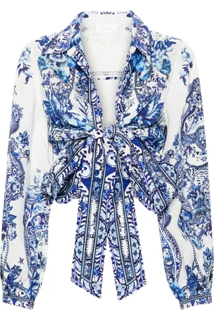 Camilla Cropped blouse met print