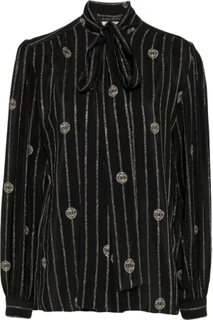 Elie saab Metallic blouse met krijtstreep