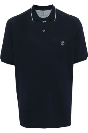 Brunello Cucinelli Katoenen poloshirt met geborduurd logo