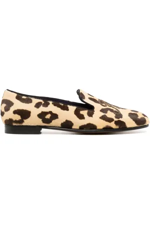 Ralph Lauren Alonzo loafers met luipaardprint