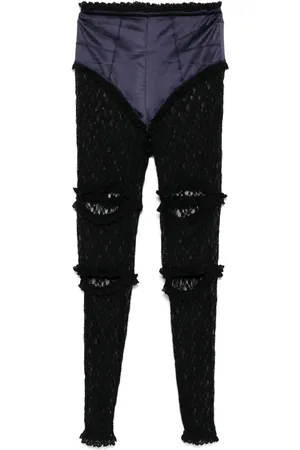 pushBUTTON Skinny broek met kant