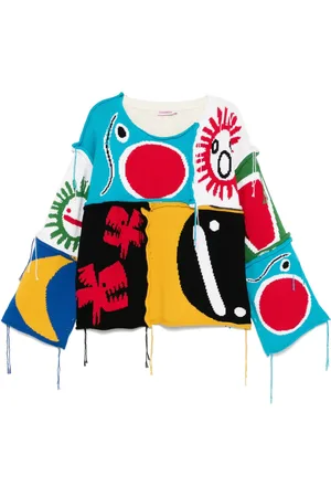 Charles Jeffrey Loverboy Kabelgebreide trui met patch