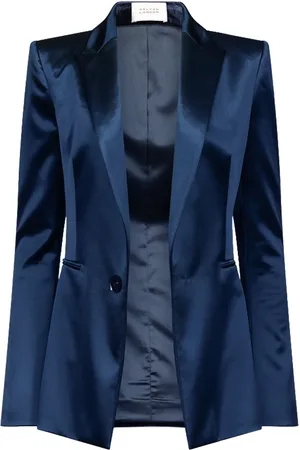 GALVAN Satijnen blazer met enkele rij knopen