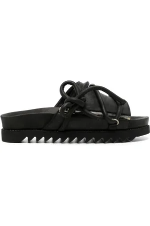 GUIDI Leren sandalen met veters