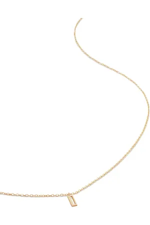 Monica Vinader 14kt geelgouden halsketting met letter I