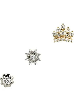 Lark & Berry 14kt gouden The Crown Jewel oorbellen met diamant