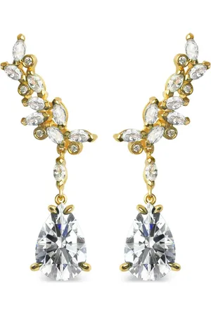Lark & Berry 14kt geelgouden Veto oorbellen met diamant