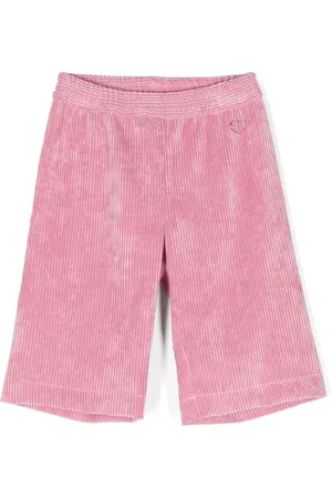 MONNALISA Ribfluwelen straight broek met logoplakkaat