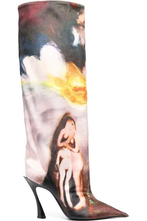 MUGLER X Ambera Wellmann 95 mm laarzen met print