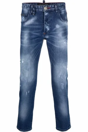 Philipp Plein Gerafelde jeans