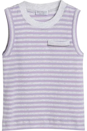 Brunello Cucinelli Gestreepte geribbelde tanktop