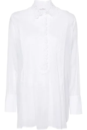 ERMANNO SCERVINO Geplooide blouse met geborduurde bloemen