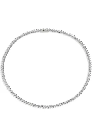 Anabela Chan 18kt witgouden Eternity Heart halsketting met diamant
