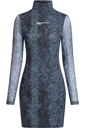 Karl Lagerfeld Mesh jurk met slangenprint