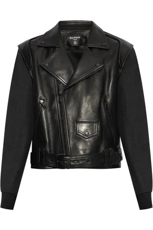 Balmain Leren jack met ceintuur