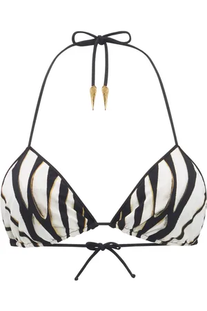 Roberto Cavalli Ray of Gold bikinitop met print