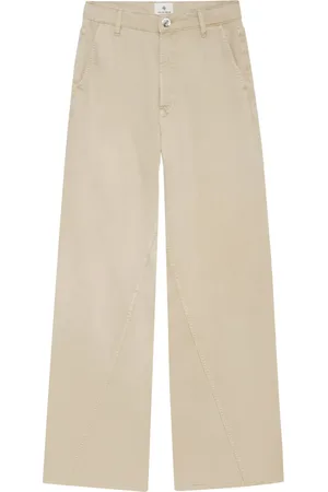 ANINE BING Briley twill broek met gewelfde zoom
