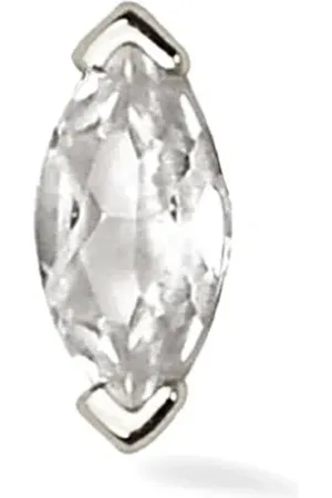 Lark & Berry 14kt witgouden Veto oorring met saffier
