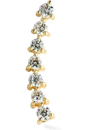 Lark & Berry 14kt geelgouden Modernist Linear oorbel met diamant