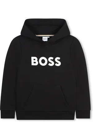 HUGO BOSS Hoodie met logoprint en fleece voering