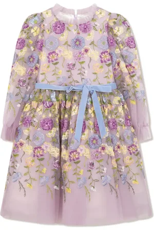 Marchesa Notte Jurk met geborduurde bloemen