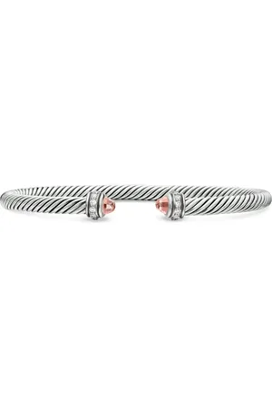 David Yurman Zilveren Classic Cable armband met diamant (4mm)