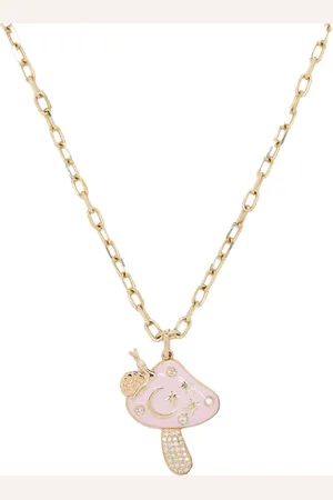 Sydney Evan 18kt geelgouden Celestial Mushroom halsketting