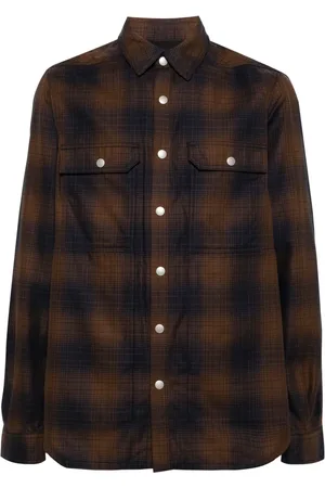 Rick Owens Geruit katoenen shirtjack