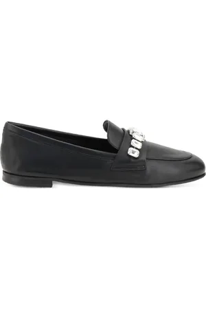 Casadei Leren loafers met stras