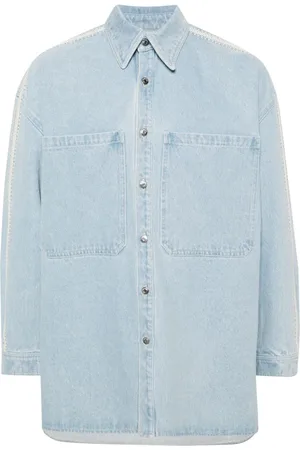 Nanushka Denim shirtjack met gehaakt detail