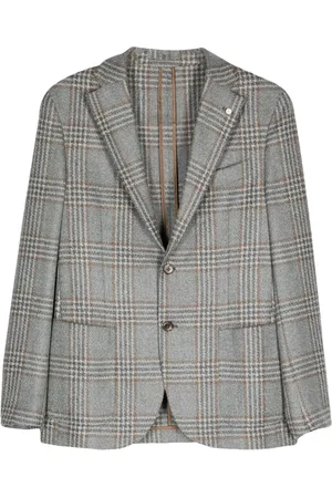 LUIGI BIANCHI MANTOVA Blazer met tartan ruit